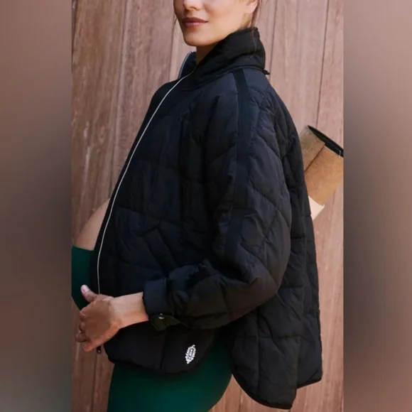 FP Movement X Hatch Black Pippa Packable Maternity Puffer Jacket Size XSmall